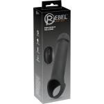 Rebel - пенис удължител с вибрация и дистанционно - черен