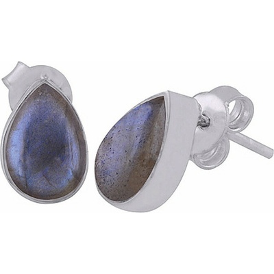 Nefertitis Stříbrné náušnice pecky s labradoritem NF62763 - 10 mm, 2 g