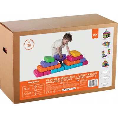 Marioinex Pastelové cihlové bloky - obrovské - 33 ks