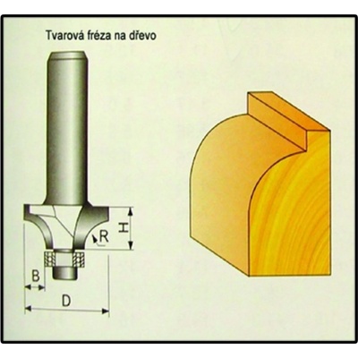 Fréza tvarová do dřeva F16 - 3,17x3,17x7mm