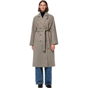 PIECES Палто Pieces Marbel Long coat - Grey (Morel)