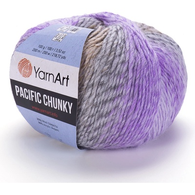 Yarn Art příze Pacific Chunky 308 fialková, šedá, krémová
