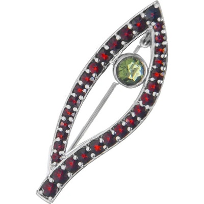 Český granát brož stříbrná 150726 – Zboží Dáma