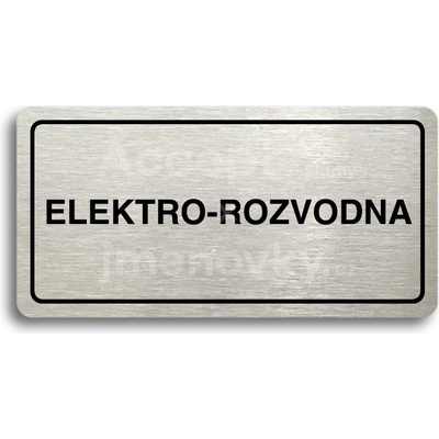 ACCEPT Piktogram ELEKTRO-ROZVODNA - stříbrná tabulka - černý tisk
