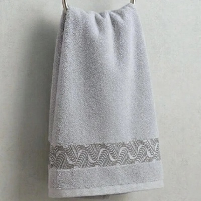 Knitva ručník příboj 50 x 100 cm světle šedý