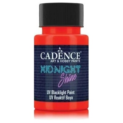 Cadence barva na textil uv midnight shine 50 ml orange red oranžovo červená