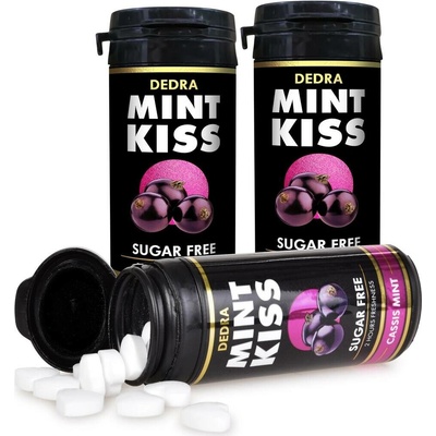Mint Kiss rybízovo-mátové osvěžující pastilky bez cukru, cassis mint 3 x 28 g – Zboží Dáma