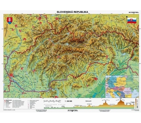Mapa Slovensko-geografická B1 formát