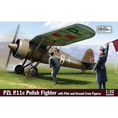 IBG Models PZL P.11c Polish Fighter with Pilot & Ground Crew 1:32