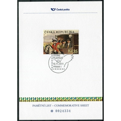 Česká pošta (2011) PLZ 11 - Pamětní list - Praha 1: Den české filatelie