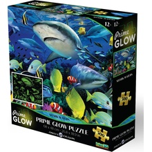 PRIME 3D Svítící puzzle Neonové Žralok 500 ks