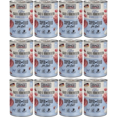 MAC´s Cat Kitten teľacie s kuracími srdiečkami 6 x 400 g
