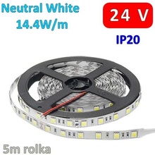 Optonica 24V 5m LED pásik 60x SMD5050 14.4W/m Neutrálna biela IP20 ID67206