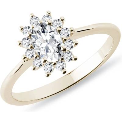 Klenota luxusný prsteň zo žltého zlata s diamantmi k0206193