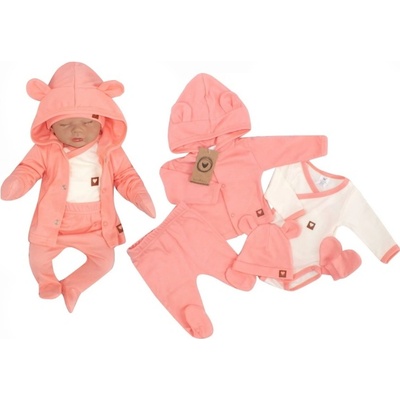 Z&Z Sada do porodnice 5D body polodupačky kabátek čepička rukavičky meruňka – Sleviste.cz