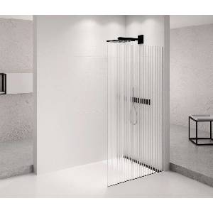 POLYSAN Architex - Душ стена Walk-In, 76x210 см, матово черно/флюено стъкло AXB80FL (AXB80FL)