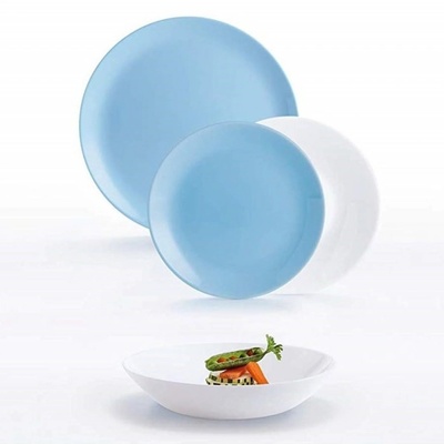 Luminarc Сервиз за хранене Diwali Luminarc 18ч синьо+бяло (8968585445т7)