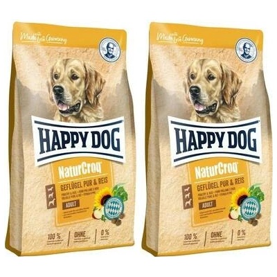 Happy Dog NaturCroq Geflügel Pur & Reis 2 x 4 kg