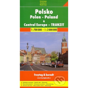 Mapa Poľsko a Stredná Európa tranzit