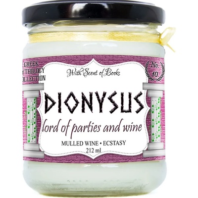 With Scent of Books Ароматна свещ - Дионис, 212 ml