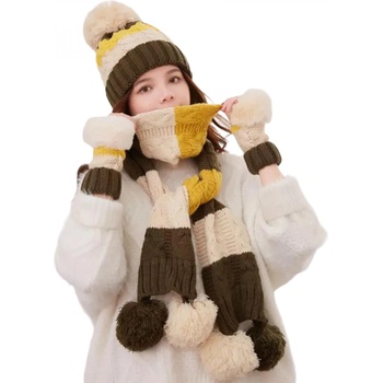 HARAHU Зимен плетен комплект - Зелен kp21599 (21599)