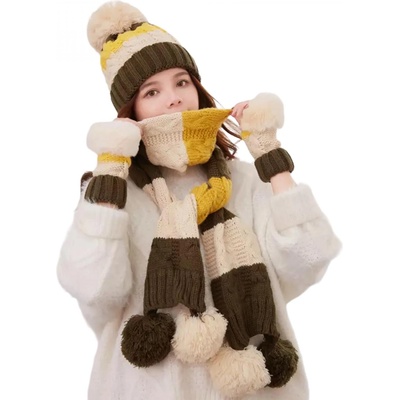 HARAHU Зимен плетен комплект - Зелен kp21599 (21599)