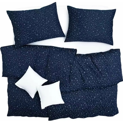 SCANquilt Obliečky satén plus hviezdičky 140x220 70x90