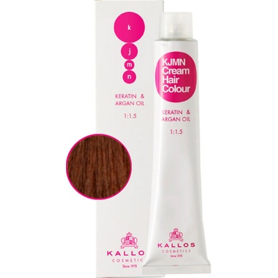 Kallos KJMN s keratinem a arganovým olejem 5.34 Light Golden CopperBrown Cream Hair Colour 1:1.5 100 ml