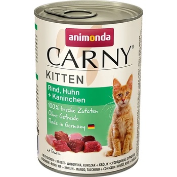 Animonda - Carny Kitten Chicken Rabbit -Консерва за котки с пилешко и заешко месо, 12 броя х 400 гр