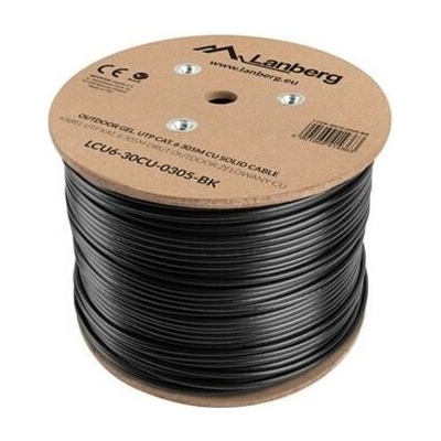 Lanberg LCU6-30CU-0305-BK Patch, Gel. UTP Cat. 6 venkovní, 305m