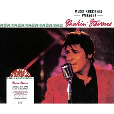 STEVENS, SHAKIN\' - MERRY CHRISTMAS EVERYONE - RED & WHITE MARBLE LP
