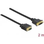 Delock Кабел Delock с DVI 24+5 гнездо - с VGA щекер, 2 м