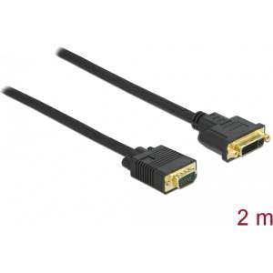 Delock Кабел Delock с DVI 24+5 гнездо - с VGA щекер, 2 м