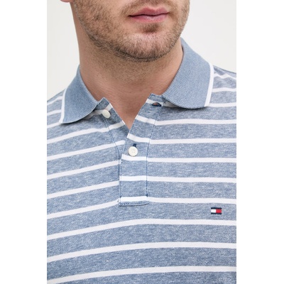 Tommy Hilfiger тениска с яка мъжка с добавен лен (MW0MW33140)