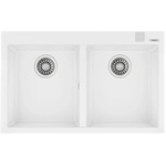 Teka Гранитна мивка, авт. клапан, за шкаф 80 см ForSquare 2B 790 TG БЯЛА (M.1029.БЯ) - bay Мивка за вграждане