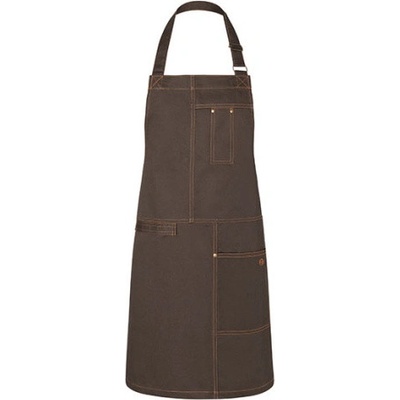 Karlowsky Gastro zástěra s laclem KY113 Chocolate 68x80cm