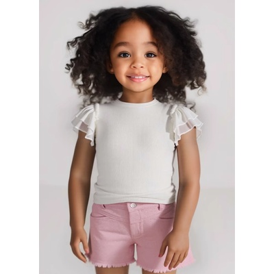 Mayoral Панталон къс плътен памук в бледо лилав цвят за мини момиче Майорал