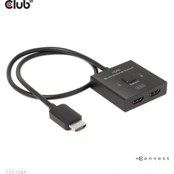 Club 3D Превключвател Club 3D - CSV-1384 (HDMI 2-в-1, двупосочен, 8K60Hz/4K120Hz, HDR, HDMI 2.1) (CSV-1384)