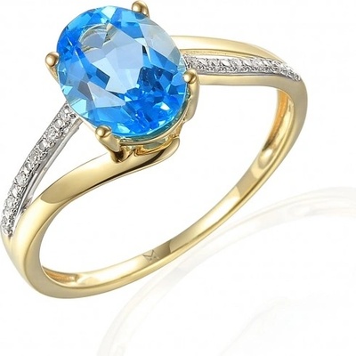 Gems, Diamantový prsten Monroe zlato s brilianty a modrým topazem 585-38-1-4526.2ZB0.0.55.HSI.603