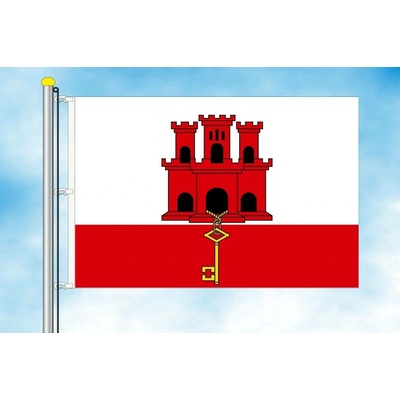 LIBEA, s.r.o. Vlajka Gibraltaru Rozměr: 60x90 cm, Uchycení: Karabiny na stožár