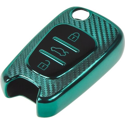 TPU obal pro klíč Hyundai/Kia, carbon zelený, 484HY102CG