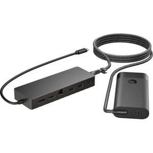 HP Univ. USB-C хъб и комбинирано зарядно устройство за лаптоп-EURO (9H0H9AA#ABB)