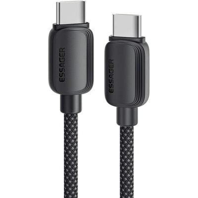 Essager ES-X46 opletený nabíjecí a datový USB-C na USB-C 1m černý