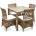 Horecano ГР-Градински комплект"khaki( gg-815-1/813-1)(маса 90х90х75+4стола) (0195214)