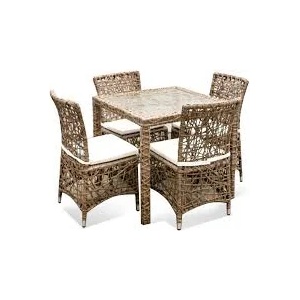 Horecano ГР-Градински комплект"khaki( gg-815-1/813-1)(маса 90х90х75+4стола) (0195214)