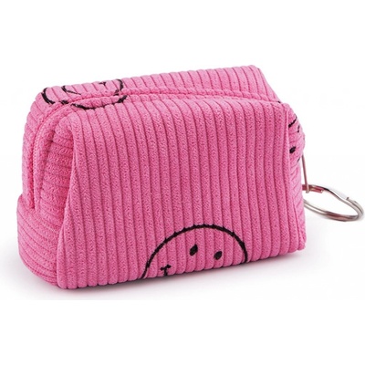Klíčenka Dívčí pouzdro smajlík 9x6 cm - pink