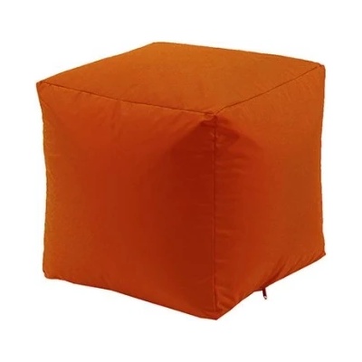 Pufrelax Пуф 80л. , Табуретка Куб - Teteron Neon Orange, Подходящ за използване на открито, Перящ се калъф, Пълнеж от Полистиролни перли (PUF-G-C-TEX-NEOR)