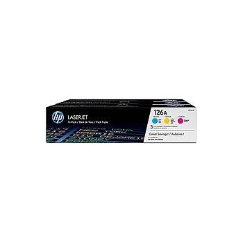 HP HP 126A Cyan/Magenta/Yellow Tri-pack LaserJet Toner Cartridges (CF341A)