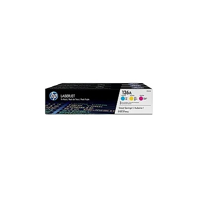 HP HP 126A Cyan/Magenta/Yellow Tri-pack LaserJet Toner Cartridges (CF341A)