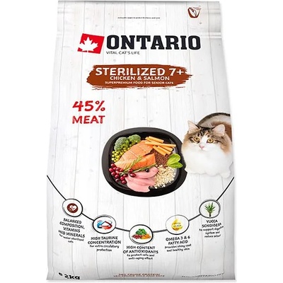 ONTARIO Cat Sterilised 7+, 2 кг
